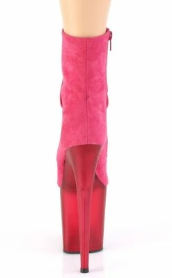 Pleaser FLAMINGO-1020FST Pink Suede Tinted Boots