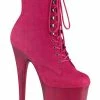 Pleaser FLAMINGO-1020FST Pink Suede Tinted Boots
