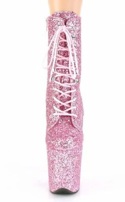 Pleaser FLAMINGO-1020GWR Baby Pink Glitter Boots Pole Shoes