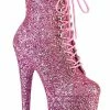 Pleaser FLAMINGO-1020GWR Baby Pink Glitter Boots Pole Shoes