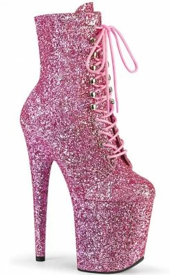 Pleaser FLAMINGO-1020GWR Baby Pink Glitter Boots Pole Shoes