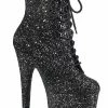 Pleaser Pole Shoes FLAMINGO-1020GWR Black Glitter Boots