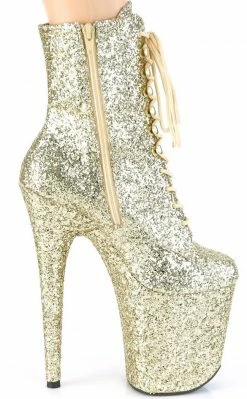 Pleaser Pole Shoes FLAMINGO-1020GWR Gold Glitter Boots