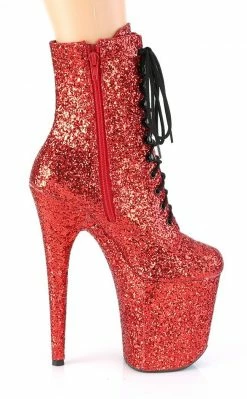 Pleaser FLAMINGO-1020GWR Red Glitter Boots Pole Shoes 11 Pleaser FLAMINGO-1020GWR Red Glitter Boots Pole Shoes