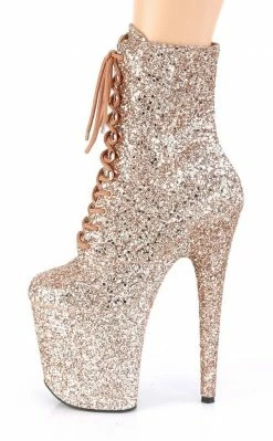 Pleaser FLAMINGO-1020GWR Rose Gold Glitter Boots 9 Pleaser FLAMINGO-1020GWR Rose Gold Glitter Boots