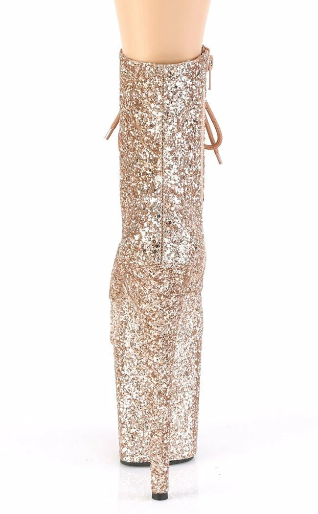 Pleaser FLAMINGO-1020GWR Rose Gold Glitter Boots 6 Pleaser FLAMINGO-1020GWR Rose Gold Glitter Boots