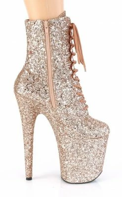Pleaser FLAMINGO-1020GWR Rose Gold Glitter Boots 11 Pleaser FLAMINGO-1020GWR Rose Gold Glitter Boots