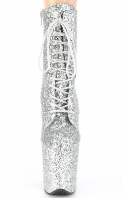 Pleaser Pole Shoes FLAMINGO-1020GWR Silver Glitter Boots
