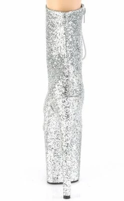 Pleaser Pole Shoes FLAMINGO-1020GWR Silver Glitter Boots