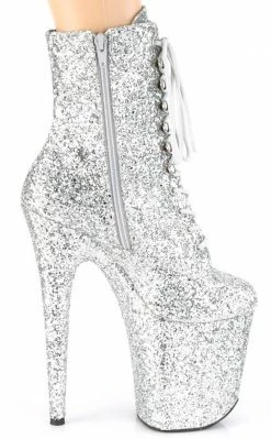 Pleaser Pole Shoes FLAMINGO-1020GWR Silver Glitter Boots