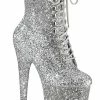 Pleaser Pole Shoes FLAMINGO-1020GWR Silver Glitter Boots