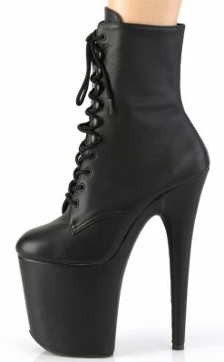 Pleaser Pole Shoes FLAMINGO-1020LWR Black Leather Ankle Boots 9 Pleaser Pole Shoes FLAMINGO-1020LWR Black Leather Ankle Boots