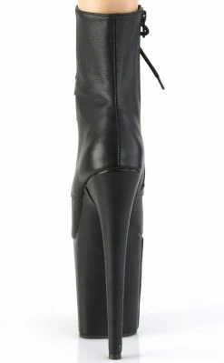 Pleaser Pole Shoes FLAMINGO-1020LWR Black Leather Ankle Boots 10 Pleaser Pole Shoes FLAMINGO-1020LWR Black Leather Ankle Boots