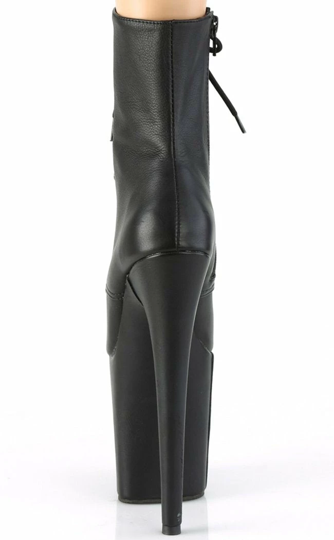 Pleaser Pole Shoes FLAMINGO-1020LWR Black Leather Ankle Boots 6 Pleaser Pole Shoes FLAMINGO-1020LWR Black Leather Ankle Boots