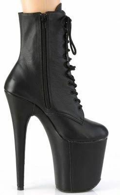Pleaser Pole Shoes FLAMINGO-1020LWR Black Leather Ankle Boots 11 Pleaser Pole Shoes FLAMINGO-1020LWR Black Leather Ankle Boots