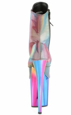 Pleaser FLAMINGO-1020RC Rainbow Reflective Chrome Boots Pole Shoes