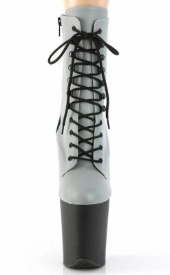 Pleaser FLAMINGO-1020REFL Silver Reflective Boots Pole Shoes
