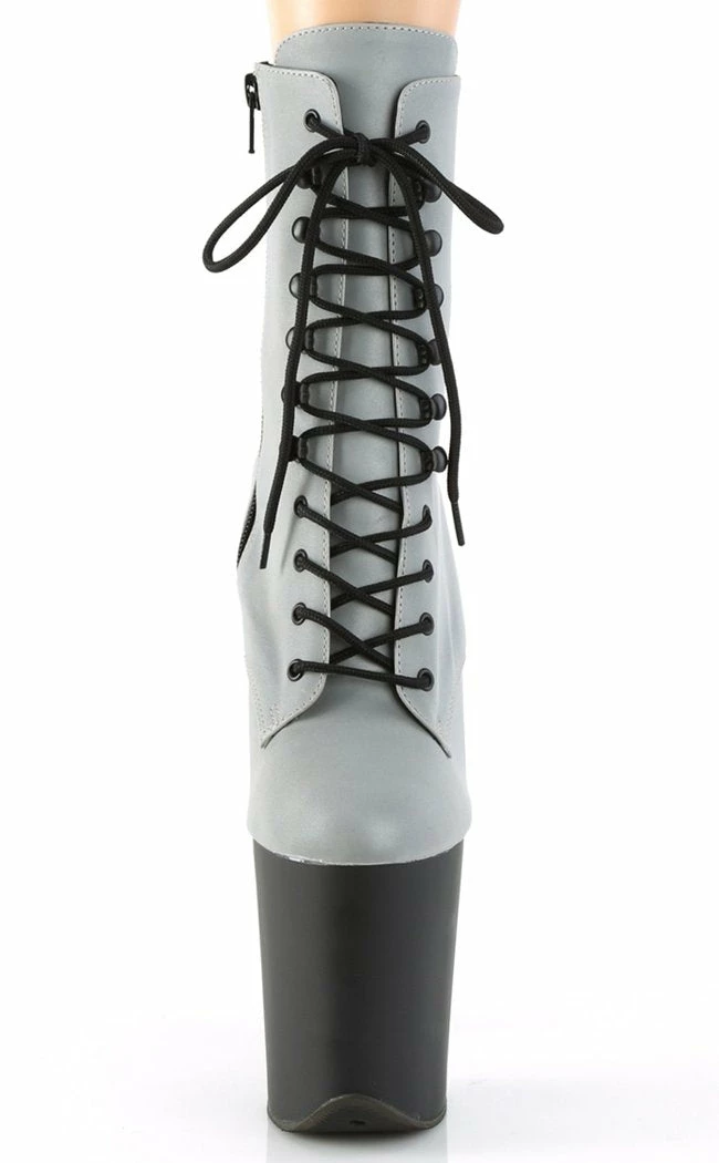 Pleaser FLAMINGO-1020REFL Silver Reflective Boots Pole Shoes 4 Pleaser FLAMINGO-1020REFL Silver Reflective Boots Pole Shoes