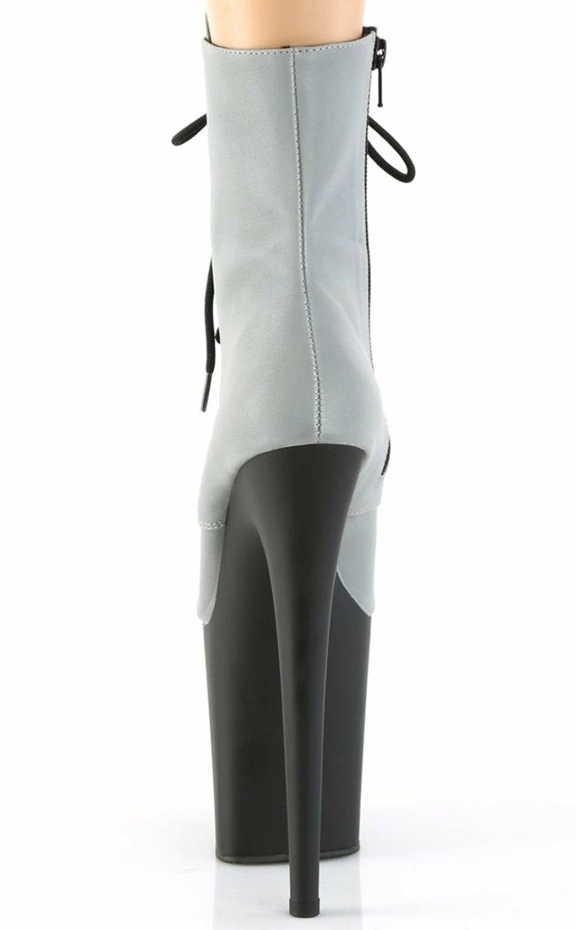 Pleaser FLAMINGO-1020REFL Silver Reflective Boots Pole Shoes 5 Pleaser FLAMINGO-1020REFL Silver Reflective Boots Pole Shoes
