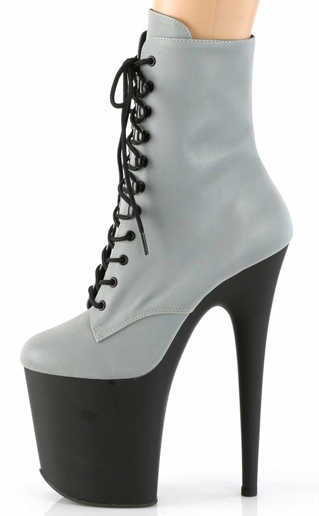 Pleaser FLAMINGO-1020REFL Silver Reflective Boots Pole Shoes 6 Pleaser FLAMINGO-1020REFL Silver Reflective Boots Pole Shoes