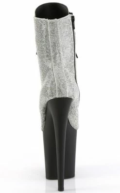 Pleaser FLAMINGO-1020RS Silver Rhinestone/Black Matte Boots 10 Pleaser FLAMINGO-1020RS Silver Rhinestone/Black Matte Boots