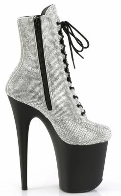 Pleaser FLAMINGO-1020RS Silver Rhinestone/Black Matte Boots 11 Pleaser FLAMINGO-1020RS Silver Rhinestone/Black Matte Boots