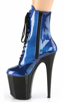 Pleaser FLAMINGO-1020SHG Blue-Purple/ Black Ankle Boots Pole Shoes