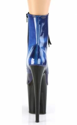 Pleaser FLAMINGO-1020SHG Blue-Purple/ Black Ankle Boots Pole Shoes