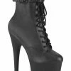Pleaser FLAMINGO-1020STR Black Matte Ankle Boots
