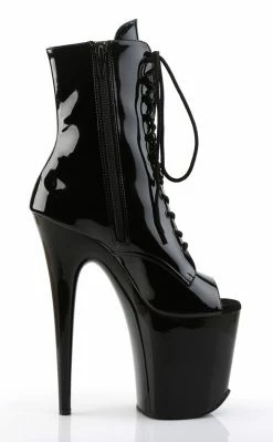Pleaser FLAMINGO-1021 Black Patent Ankle Boots
