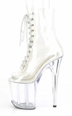 Pleaser Pole Shoes FLAMINGO-1021 Clear Ankle Boots