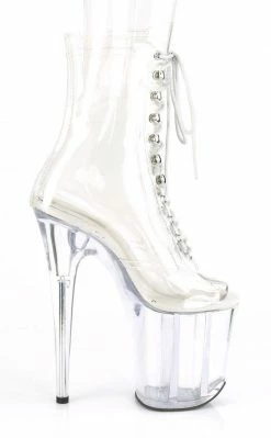 Pleaser Pole Shoes FLAMINGO-1021 Clear Ankle Boots