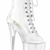 Pleaser Pole Shoes FLAMINGO-1021 Clear Ankle Boots