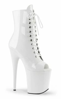 Pleaser FLAMINGO-1021 White Ankle Boots