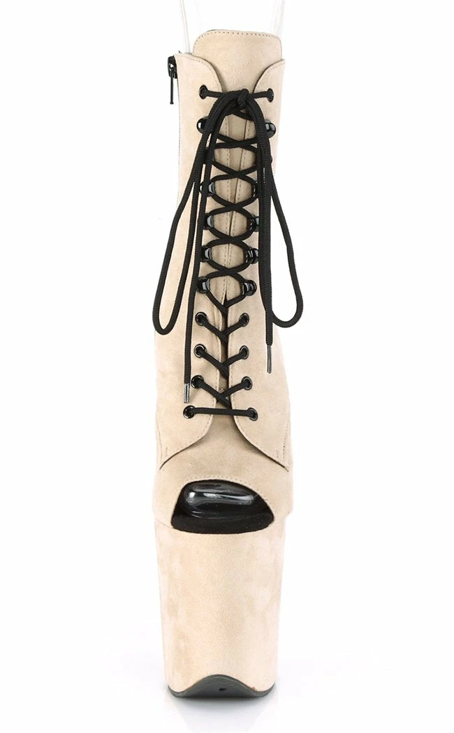 Pleaser FLAMINGO-1021FS Beige Faux Suede Ankle Boots 4 Pleaser FLAMINGO-1021FS Beige Faux Suede Ankle Boots