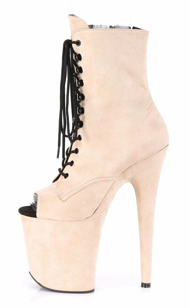 Pleaser FLAMINGO-1021FS Beige Faux Suede Ankle Boots 5 Pleaser FLAMINGO-1021FS Beige Faux Suede Ankle Boots