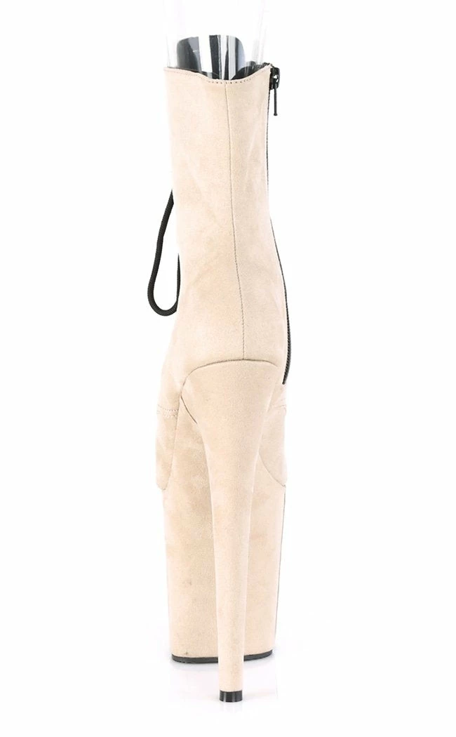 Pleaser FLAMINGO-1021FS Beige Faux Suede Ankle Boots 6 Pleaser FLAMINGO-1021FS Beige Faux Suede Ankle Boots