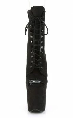 Pleaser FLAMINGO-1021FS Black Faux Suede Ankle Boots Pole Shoes