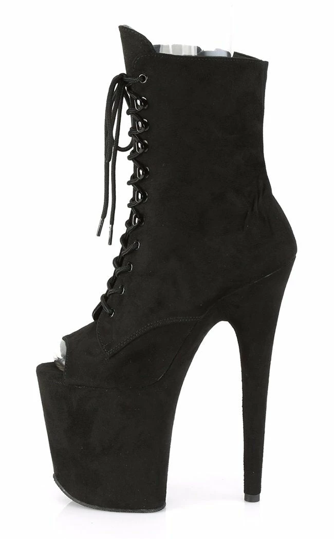 Pleaser FLAMINGO-1021FS Black Faux Suede Ankle Boots Pole Shoes 5 Pleaser FLAMINGO-1021FS Black Faux Suede Ankle Boots Pole Shoes