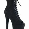 Pleaser FLAMINGO-1021FS Black Faux Suede Ankle Boots Pole Shoes