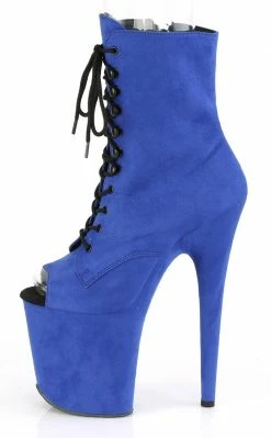Pleaser Pole Shoes FLAMINGO-1021FS Royal Blue Faux Suede Ankle Boots