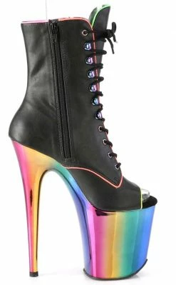 Pleaser Pole Shoes FLAMINGO-1021RC-02 Black Matte/Rainbow Chrome Boots 11 Pleaser Pole Shoes FLAMINGO-1021RC-02 Black Matte/Rainbow Chrome Boots