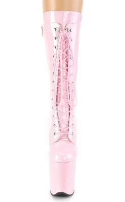 Pleaser FLAMINGO-1050 Baby Pink Patent Mid Calf Boots