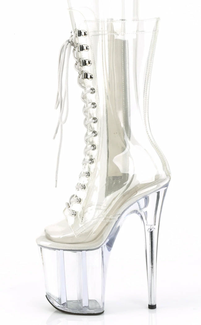 Pleaser FLAMINGO-1050C Clear Mid Calf Boots Pole Shoes 5 Pleaser FLAMINGO-1050C Clear Mid Calf Boots Pole Shoes
