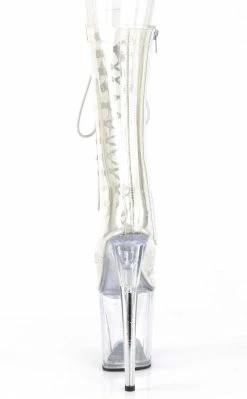 Pleaser FLAMINGO-1050C Clear Mid Calf Boots Pole Shoes 10 Pleaser FLAMINGO-1050C Clear Mid Calf Boots Pole Shoes