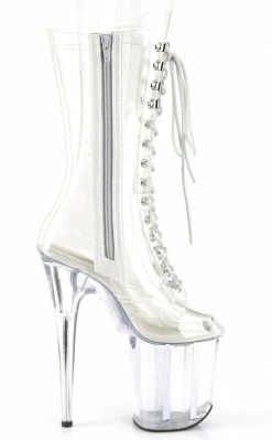 Pleaser FLAMINGO-1050C Clear Mid Calf Boots Pole Shoes 11 Pleaser FLAMINGO-1050C Clear Mid Calf Boots Pole Shoes