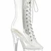 Pleaser FLAMINGO-1050C Clear Mid Calf Boots Pole Shoes