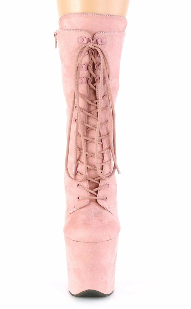 Pleaser FLAMINGO-1050FS Baby Pink Faux Suede Mid Calf Boots Pole Shoes 4 Pleaser FLAMINGO-1050FS Baby Pink Faux Suede Mid Calf Boots Pole Shoes