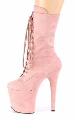 Pleaser FLAMINGO-1050FS Baby Pink Faux Suede Mid Calf Boots Pole Shoes 9 Pleaser FLAMINGO-1050FS Baby Pink Faux Suede Mid Calf Boots Pole Shoes