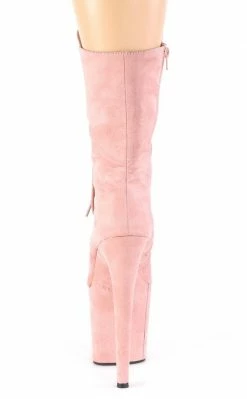 Pleaser FLAMINGO-1050FS Baby Pink Faux Suede Mid Calf Boots Pole Shoes 10 Pleaser FLAMINGO-1050FS Baby Pink Faux Suede Mid Calf Boots Pole Shoes